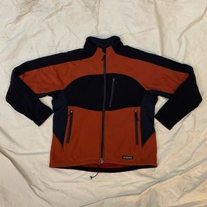 REI ZIP UP ORANGE AND BLACK  POLARTEC RECREATIONAL FLEECE JACKET